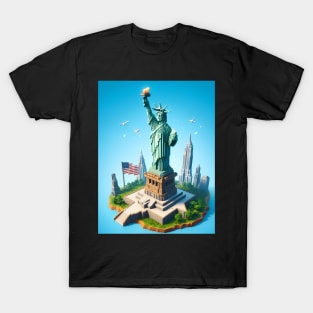 Statue of Liberty - Minecraft Style T-Shirt